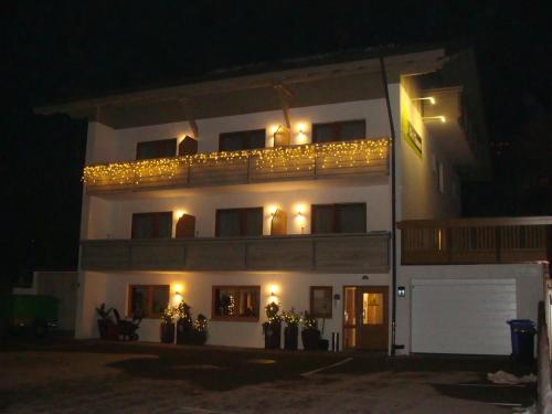 a building with lights on top of it at night at Drei Tannen in Bodenmais