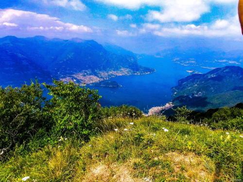 a view of a body of water from a mountain at La Ruota del Mulino in Nesso