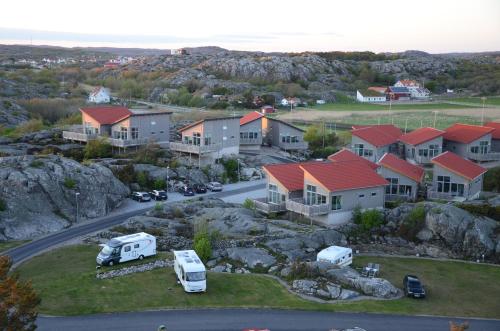 an aerial view of a residential neighborhood with houses at Hav & Logi Skärhamn in Skärhamn