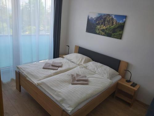 Кровать или кровати в номере Apartmán Bystrina