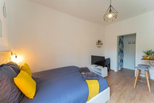 Ένα ή περισσότερα κρεβάτια σε δωμάτιο στο Cosy Apparts Brive