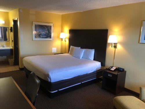 Tempat tidur dalam kamar di Nendels Inn & Suites Dodge City Airport