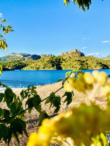 a view of a body of water with mountains in the background at Apartaments Chenin Blanc-Priorat- in Cornudella