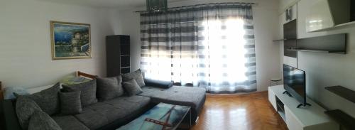 Televízia a/alebo spoločenská miestnosť v ubytovaní Apartmani Katerina