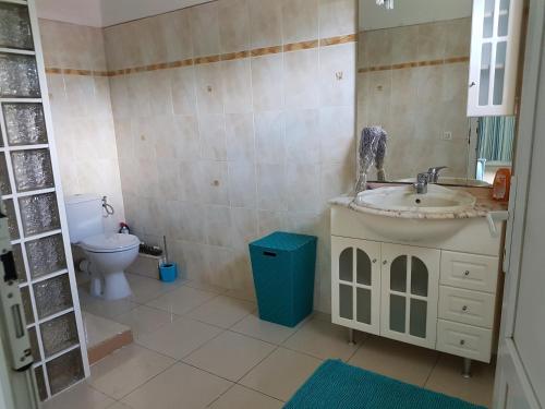 Koupelna v ubytování Domaine fleurs de bananes