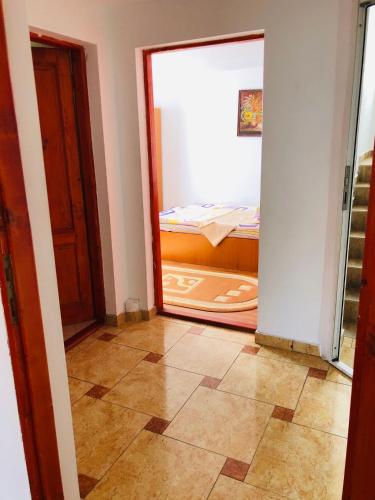 a room with a door leading to a bedroom at Vila Diana in Vartop