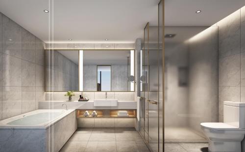 Ένα μπάνιο στο Holiday Inn Express Shenzhen Haiyuan City by IHG