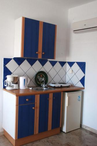 Η κουζίνα ή μικρή κουζίνα στο Vrohaki Studios & Rooms