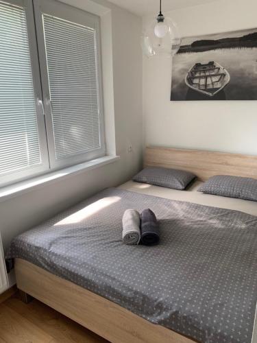 Posteľ alebo postele v izbe v ubytovaní Apartmán Voltérka