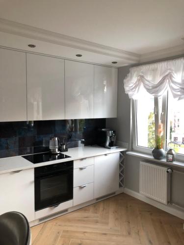 Kuchyň nebo kuchyňský kout v ubytování Apartament Primavera z sauną