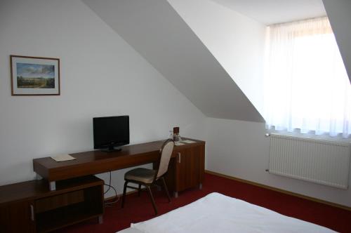 TV a/nebo společenská místnost v ubytování Hotel Jelen
