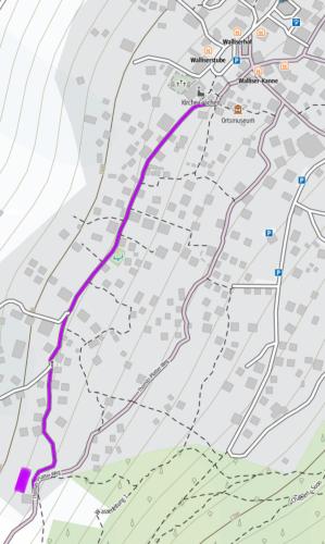 a map of a city with purple roads at Panorama at Haus Waldheim Nr. 11 in Grächen