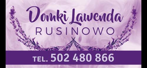 a purple sign with the words coronado lavender at Domki Letniskowe Lawenda in Rusinowo