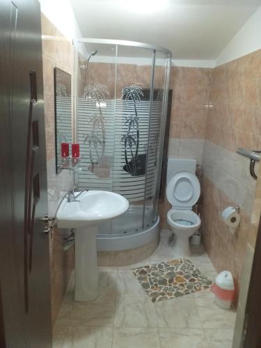 Koupelna v ubytování Agropensiunea GIURCA