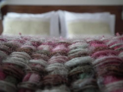a pile of yarn sitting on top of a table at Hotel K in Bahia Inglesa