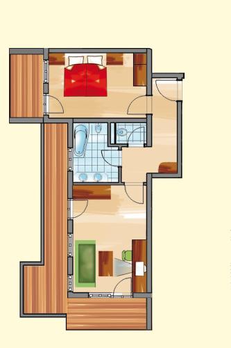 Půdorys ubytování Familienhotel Maria