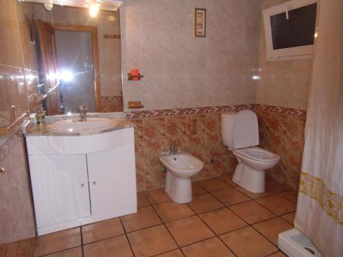 a bathroom with a sink and a toilet at Apartamento Bielva in Bielva