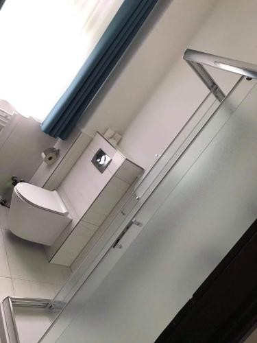a bathroom with a toilet and a sink at Villa Campana in Siófok