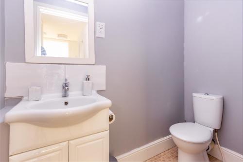 une salle de bain avec un lavabo blanc et des toilettes dans l'établissement Host & Stay - Club Chambers, à Great Malvern