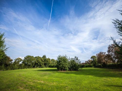 a grassy field with trees and a sky background at Hookwood Lodge in Horley
