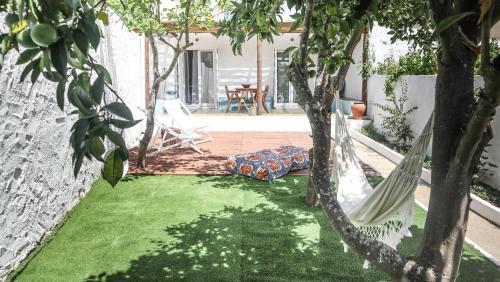 a hammock in the middle of a yard at Papoila in Grândola
