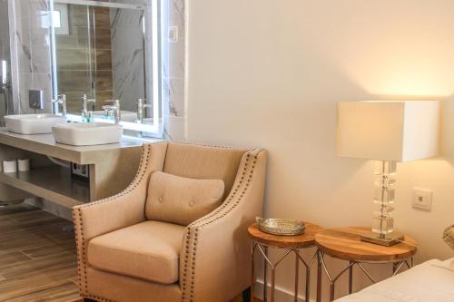 Istumisnurk majutusasutuses Luxury Flat in Faro