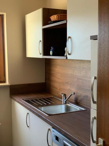 a kitchen with a sink and a counter top at City Home 1 in Metzingen