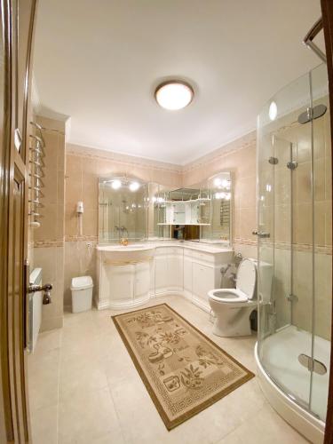 Koupelna v ubytování Петрос Family Hotel