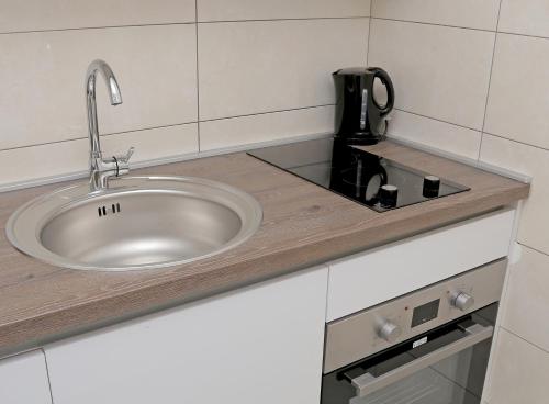 Kuchyň nebo kuchyňský kout v ubytování Kenova studio apartment