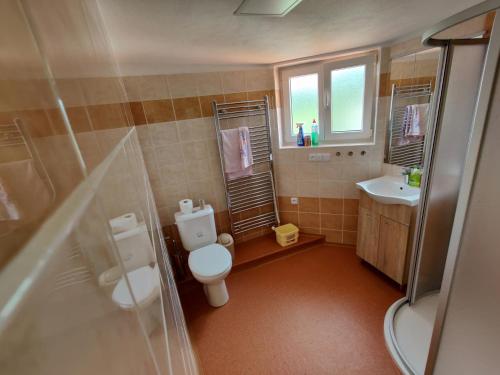 Koupelna v ubytování Apartmány Knížkovi