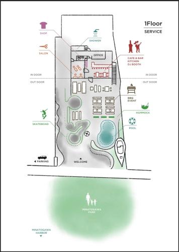 a schematic diagram of the proposed site of a hospital at MARINX CLASSIC HARBORVIEW PENSION in Yaese