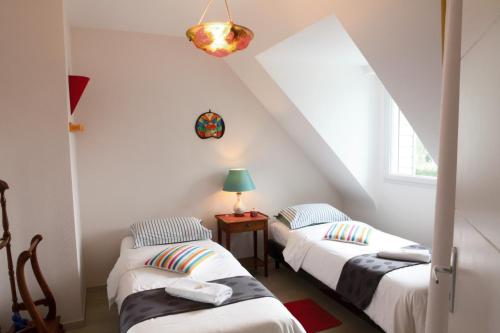 מיטה או מיטות בחדר ב-Côté Sud