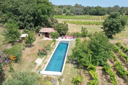 A view of the pool at Les Vignes de Terrisse or nearby