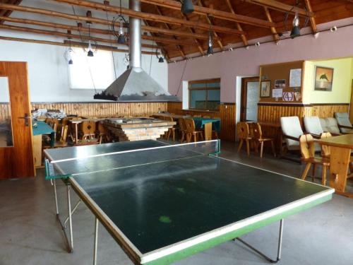 a ping pong table in the middle of a room at SK Delfín Jesenice Cheb in Cheb