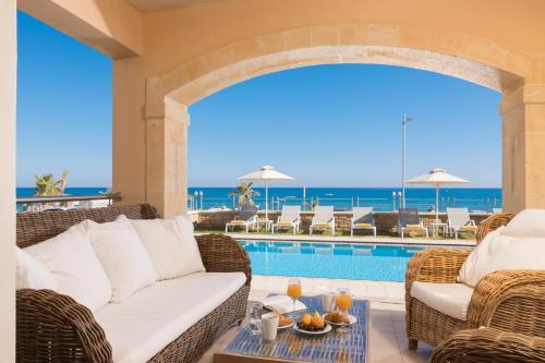 Irida beachfront Villa for 12 steps to amenities