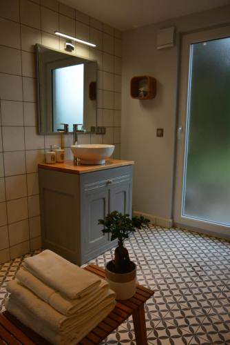 Ett badrum på Les Jardins
