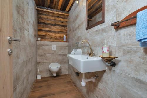 a bathroom with a sink and a toilet at Villa Levanda in Makarska