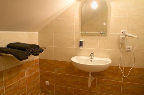 Koupelna v ubytování Penzion Stříbrná Lhota
