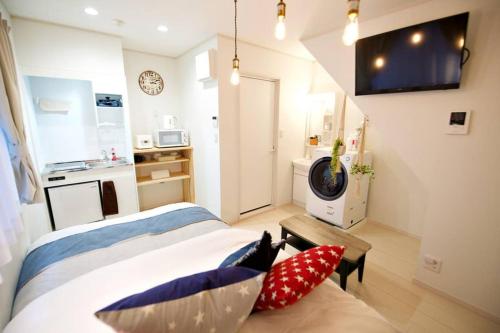 Kuchyň nebo kuchyňský kout v ubytování R-Guest Residence 東京浅草 east2