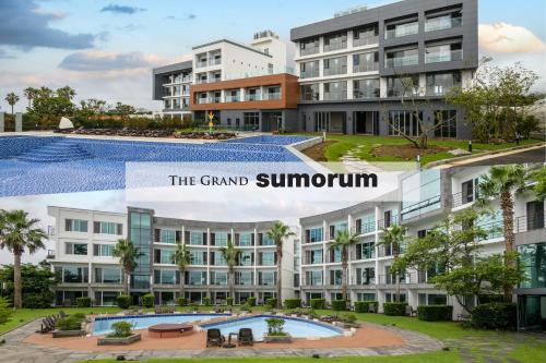 a collage of photos of the grand summit apartments at The Grand Sumorum in Seogwipo