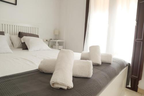 Postel nebo postele na pokoji v ubytování Girona La Lleona