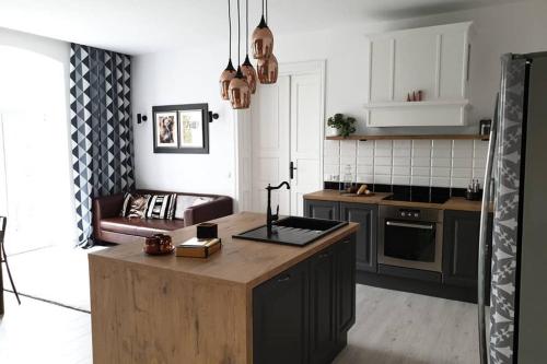 Kuchyňa alebo kuchynka v ubytovaní Apartament w kamienicy Przy Plantach