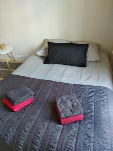 - un lit avec 2 serviettes assises au-dessus dans l'établissement Winter Palace, à Menton