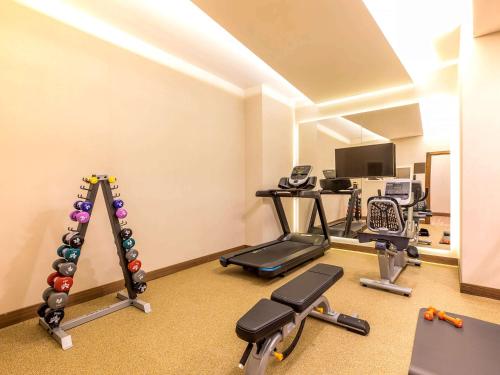 a gym with several exercise equipment in a room at Mercure Istanbul Sirkeci in Istanbul