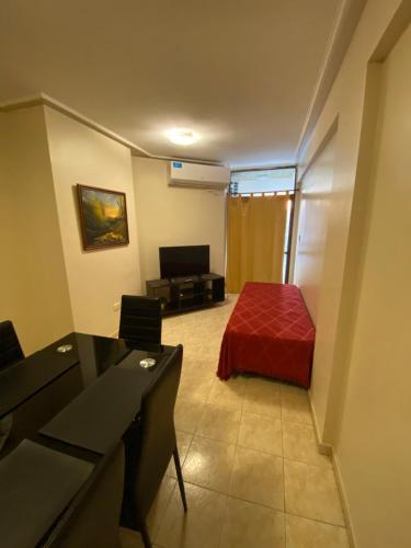 Un televizor și/sau centru de divertisment la Junin Centro Apartament