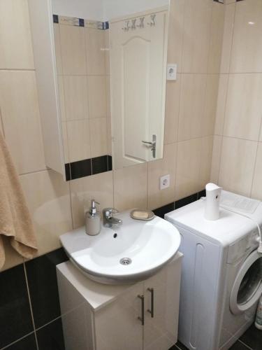 Boglárka Apartman tesisinde bir banyo