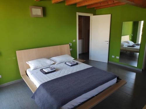 A bed or beds in a room at "Lake & Mountain" Summer House