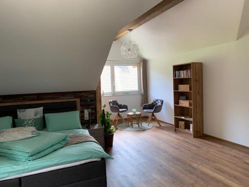 Postel nebo postele na pokoji v ubytování Ferienhaus Feil