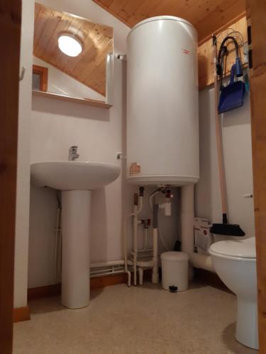 een badkamer met een wastafel en een toilet bij Appartement Azalee in Châtel