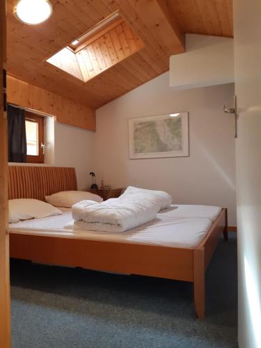 een slaapkamer met 2 bedden in een kamer bij Appartement Azalee in Châtel